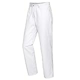 BP 1758-558-0021-Sl Unisex-Hose, Jeans-Stil mit verstellbarem Gummizug hinten, 245,00 g/m² Stoffmischung, weiß, S