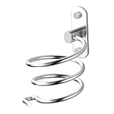 95Street Haartrocknerhalter,Halterung für Haartrockner Fönhalter Robustem 304 Edelstahl Chrom, Spirale Form-langlebig Badzubehör/zur Wandmontage fürs Badzimmer/Schlafzimmer/Balkon,Silb