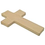 Piccolino Bastelbedarf Blanko Wandkreuz Holz - Kreuz zum Bemalen 20x12x1,5cm - geschwungene Kanten, Buche, hochwertige Verarbeitung