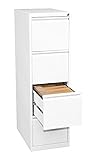 Profi Stahl Büro Hängeregistratur in weiß Schrank Bürocontainer 1320 x 400 x 620mm (HxBxT) mit 4 Schüben, einbahnig 560417 kompl. montiert und verschweiß