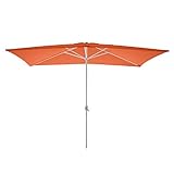 Nexos Sonnenschirm, orange, 200x300 cm quadratisch, Gestell Stahl, Bespannung Polyester, 6 kg