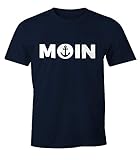 MoonWorks Cooles Herren T-Shirt Moin mit Anker Shirt Navy XL