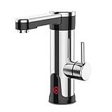 NC Elektrischer Wasserhahn, 220-V-Elektroheizung, Küchenarmaturen, Kalt- und Warmwasserhahn mit LED-Digitalanzeige für Küche, Bad, Waschraum LKW
