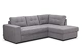 Tesla Dreams Ecksofa TRENDY Ecksofa mit Schlaffunktion, Schlafsofa, Eck Couch Bettfunktion, 2-Sitzer-Longchair Rechts, L Form Sofa (240 x 170 Rechts, Grau)