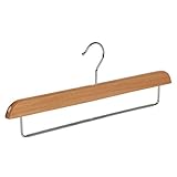 Der Kleiderbügelriese - 5 x Hosenbügel Buchenholz Natur lackiert mit Anti-rutsch Hosensteg, 40
