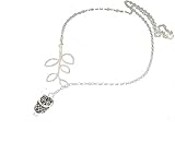 Dorical Damen 925 Silver Halskette/Frauen Eule Quaste mit Blättern Mother's Day gift/Mädchen Halskette Anhänger Jewelry Schön accessory Sale(Silber)