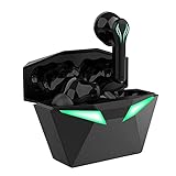 H HILABEE Bluetooth 5.1 in-Ear-Gaming-Ohrhörer Cool Light Low Latency Touch Control Eingebautes Mikrofon für Laufsp