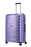 TITAN 4-Rad Koffer L groß mit TSA Schloss, Gepäck Serie HIGHLIGHT: Leichte Hartschalen Trolleys im Carbon Look, 842404-19, 75 cm, 107 Liter, lilac metallic (lila)