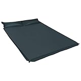 vidaXL Isomatte Aufblasbar mit Kissen für 2 Personen Selbstaufblasend Schlafmatte Thermomatte Campingmatte Camping Matratze 130x190cm Dunkelgrü