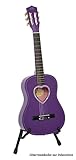 ts-ideen Kindergitarre 1/2 Akustik Klassik Gitarre mit Tasche und Gurt NEU (1/2, Lila mit Herz)