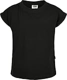 Urban Classics Mädchen Girls Organic Extended Shoulder Tee T-Shirt, Black, 122/128