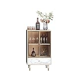 Liudan Weinschrank Weinschrank-Anzeigen-Schrank mit Glastür und 1 Schublade for Wohnzimmer, Home-Bar, Esszimmer (Color : White)
