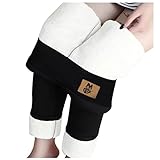 MEIYIKELO Leggings Damen Thermoleggings GefüTtert Thermo Super Dicke Kaschmir Samt Leder Briefdruck High Waist Schlank Warme Karikatur Muster Strumpfhose Winterleggings Yoga Leggings Damen Baumw