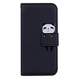 Hülle für Galaxy S7 Lederhülle Flip Tasche Klappbar Handyhülle mit [Kartenfächer] [Ständer Funktion], Cover Schutzhülle für Samsung Galaxy S7/G930F - JEHM020327 Schw