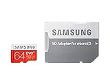 Samsung Speicherkarte MicroSDXC 64GB EVO Plus UHS-I Grade 1 Class 10, für Smartphones und Tablets, mit SD Adap