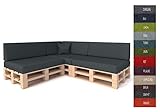 Pillows24 Palettenkissen 8-teiliges Set | Palettenauflage Polster für Europaletten | Hochwertige Palettenpolster | Palettensofa Indoor & Outdoor | Erhältlich Made in EU | Grap