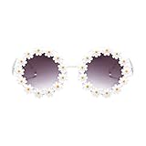 KESYOO Blumen Sonnenbrille Neuheit Partybrille Gänseblümchen Rahmen Frauen Damen Sonnenbrille Punk Hippie Party Maskerade Musikfestival Kostüm Zubehör Foto R