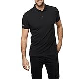 Livinguard - Poloshirt für Herren - Funktionsshirt, Geruchshemmend - 100% Baumwolle | Color Black, Size XL