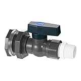 QSDGFH Regentonne-Wasserhahn-Set, PVC-Regentonne-Ventil mit Schottverschraubung und Schlauchadapter, für Aquarien, Wassertanks, Pools (2,5 cm)