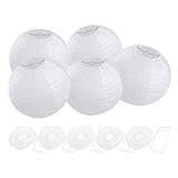 FullBerg 20er weiße Lampions Papier Laterne Ø 20cm 8' rund Ballform Lampenschirm für Hochtzeit Kirche Garten Party Dekoration Weihnachten Papierlaterner Papierlamp