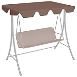 Outdoor Patio Swing Baldachin Ersatz Top Cover für Garten Seater Sonnenschutz Yard Seat Veranda Top Cover, Braun 188/168x110/145