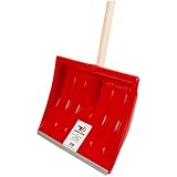 SHW-FIRE 59025 Schneeschieber Schneeschaufel Kunststoffblatt 40 cm schmal mit rundem Stiel Holz 130 cm lang