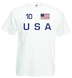 World-of-Shirt Herren T-Shirt USA Trikot Fan Shirt Nr.10|w