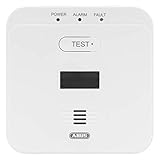 ABUS Kohlenmonoxid-Warnmelder COWM510 zuverlässiger CO-Melder mit Selbsttest-Funktion - Display - Räume bis 60 m² - 85db lauter Alarm - weiß - 89164