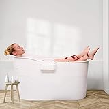 HOMEVICTORY® Mobile Badewanne für Erwachsene XL und Kinder [122 x 53 x 63cm] - [100% DICHT] Badewanne für Dusche - Sitzbadewanne mit hochwertigem Abflussschlauch - Mobile Badewanne Erw