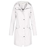 Uniqueunsame Regenmantel Damen Grosse Groessen Regenjacke mit Kapuze Outdoor Wasserdicht Kapuzenjacke Outdoorjacken Regenmantel Kapuze Windproof Outwear Winddicht Parka Coat Winterjack