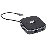 USB3.0-Dockingstation, Typ-C-Erweiterungsdock Kabelloses Aufladen 9-in-1-Universal-Portable mit USB-3.0-Anschlüssen für Laptop für Tab