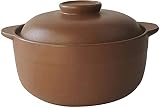 Unglazed Casserole Dish for Pregnant Women Ceramic Heat Resistant Health Soup Pot Gas Safe Cocotte Stew Pot Braising Pan Unglazed 1.6 L