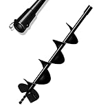LONGRUN Erdbohrer für Bohrmaschine, Garten Professionell Erdlochbohrer, Erdbohrer Hand, Φ150mm, Elektrischer Erdbohrgerät, für Garten - 15cm x 80