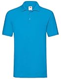 Fruit of the Loom Premium Polo Herren Polo-Shirt NEU, Farbe:azurblau, Größe:S