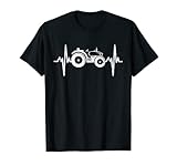 Herzschlag EKG Traktor Bauer Landwirt Geschenke für Männer T-S