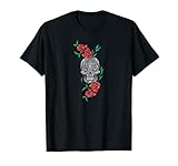 Santa Muerte I Totenmaske mit Rosen Motiv für Mexiko T-S