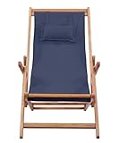 Zerone Klappbarer Strandstuhl mit Rückenlehne, Stuhl mit verstellbarer Rückenlehne und Kissen für Terrasse, B
