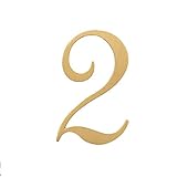 TentHome Hausnummer Messing Türnummer Zahlen selbsklebende Briefkastenzahlen edles 3D Nummer 5cm Gold für Hausschild Türschild Adressschild Wohn- und Briefkastenschilder (2)