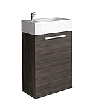 WC Badmöbel Athene 40x22 cm Eiche dunkel - Schrank Waschbecken Badezimmer T