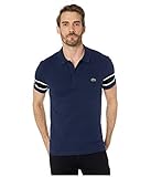 Lacoste Herren Short Sleeve Stretch Pique SEMI-Fancy Polo Slim Poloshirt, Marineblau/Mehl/Schwarz, X-Groß