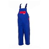 Größe 134/140 Kinder Planam Junior Latzhose BW kornblau rot Modell 0164