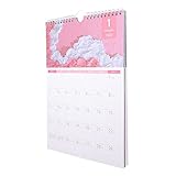 Xushiwanju Desktop-Kalender 2022 Frischer und niedlicher Kalender, einfache Notaufnahme, kreativer Kalender mit Aufklebern Mini-Kalender (Color : Pink)