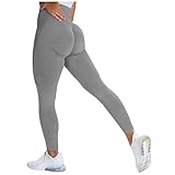 CPNG Yoga-Hose,Sporthose,Nahtlose Butt Lifting Workout Leggings für Frauen High Waist Yoga Pants (Gray,S)