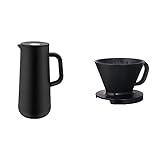 WMF Impulse Thermoskanne 1l, Isolierkanne für Kaffee oder Tee, hält Getränke 24h kalt & warm, schwarz & Impulse Kaffeefilter-Aufsatz für Isolierkanne, für 1-4 Tassen, Porzellan, 11 cm, schw