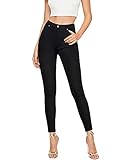 CLIV Damen Kleid Hose Skinny Leg Arbeitshose Pull on Stretch Easy in Comfort Office Ponte Hose, #1 Schwarz, X-Groß