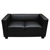 Mendler 2er Sofa Couch Loungesofa Lille - Kunstleder, schw