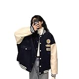 Cslada Damen Strickjacke Brauner Knopf Pullover Nettes Mädchen Ästhetische Kleidung Lose Jacke Koreanische Version Harajuku Stil Baseball Uniform Jack