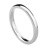 Ring aus reinem Titan, poliert, 2 mm, für Damen und Herren, Größe I
