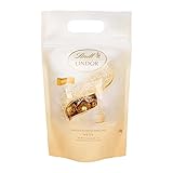 Lindt LINDOR Kugeln Weiß | 1 KG Beutel | ca. 80 Kugeln Weiße Schokolade mit zartschmelzender Füllung | Ideal als Pralinen-Geschenk, Schokoladengeschenk oder Großpackung für Adventskalender 2021