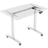 HOKO® Ergo-Work-Table Höhenverstellbarer Schreibtisch, Tischfüße Basic Grau, manuell verstellbar, für Tischplatten ab 2,5cm. Inkl. Rollen und Standfüße. Ergonomisches Arbeiten im Sitzen und im Stehen!